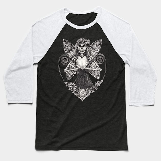 Fairy skull in love. Baseball T-Shirt by Jiewsurreal